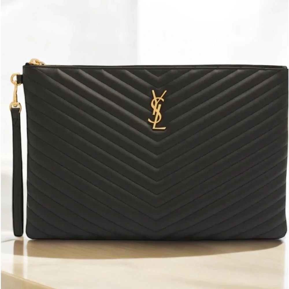 Saint Laurent Matelasse Chevron Zip
Clutch - Large Like New! - Picture 13 of 16
